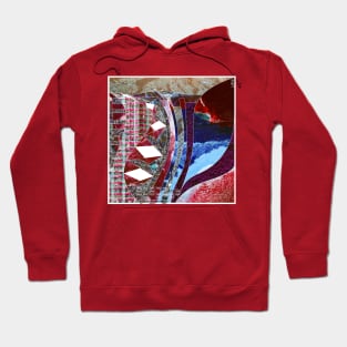 red city map in ecopop pattern landscape art Hoodie